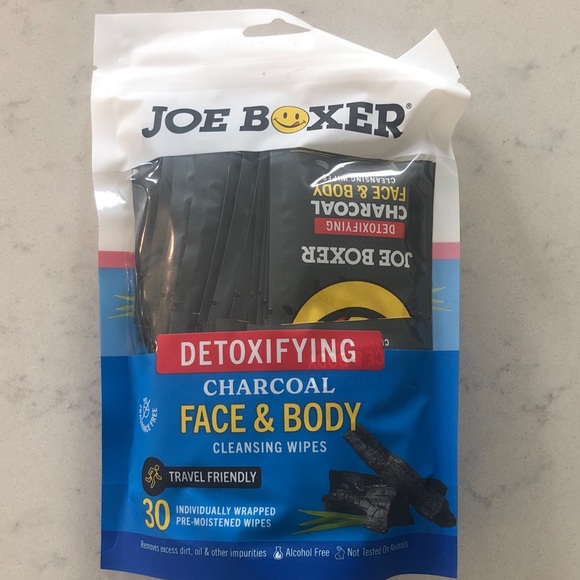 Joe Boxer Detoxifying Charcoal Cleansing Wipes - Picture 1 of 5